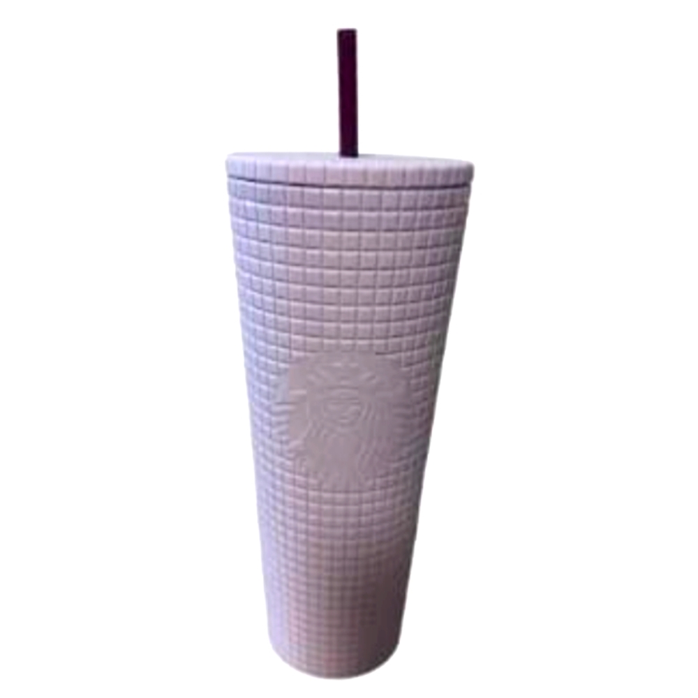 STARBUCKS VALENTINE'S DAY LILAC PURPLE MATTE STUDDED DIAMOND GRID TUMBLER
